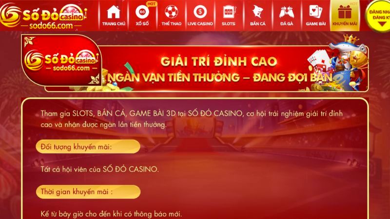 Đa dạng các ưu đãi khuyến mãi game bài Sodo102